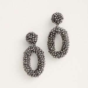 NWT - Chico’s Silvertone Lumi Drop-Hoop Earrings